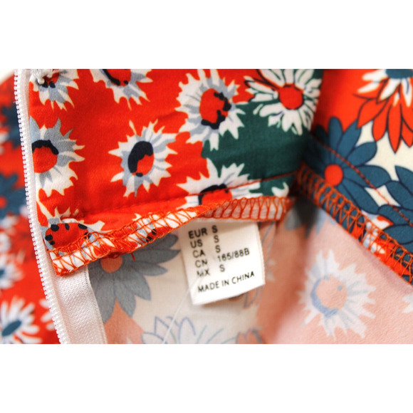 Floerns Skirt Women S Red Floral Daisy‎ Print A-Line Button Front Midi Boho NWT - Picture 8 of 11